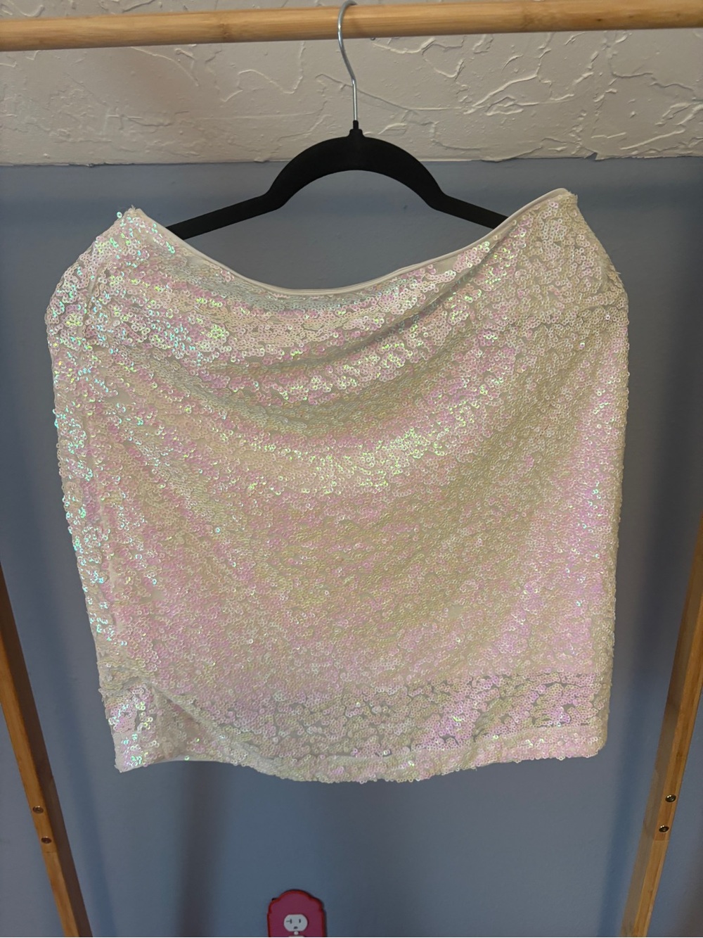 H&M Divided Iridescent Sequin Mini Skirt - Pink/Green/White Sequins